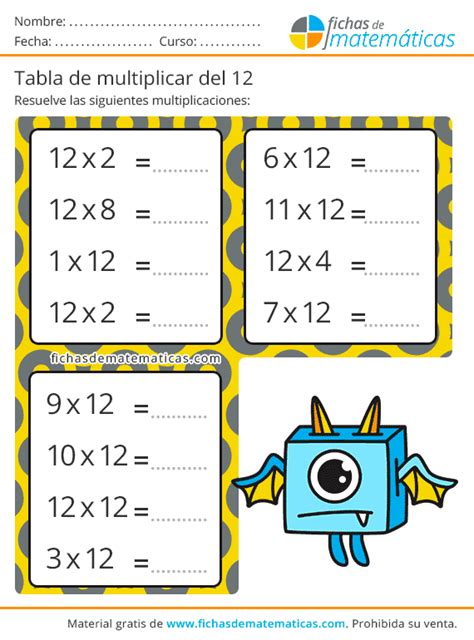 Tabla De Multiplicar Del 12 Fichas De Matematicas Images