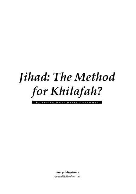 jihad the method for khilafah pdf