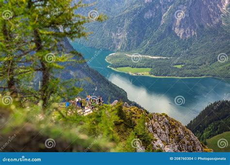 Lake Koenigssee Germany View From Jenner Mountain Stock Photo Image