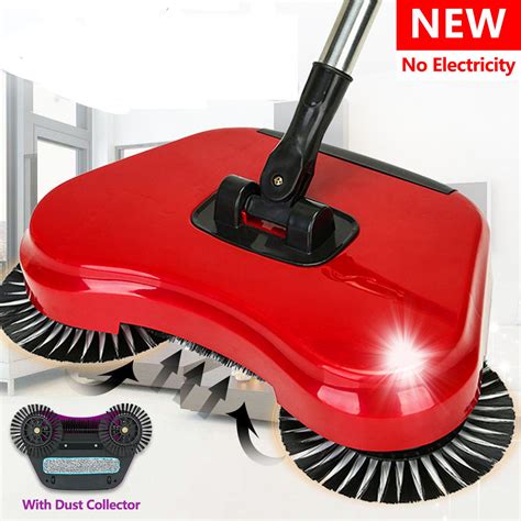Spin Sweeper Broom Rotating Hard Floor Cleaning Mop Automatic Brush