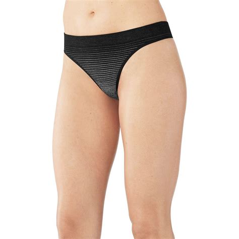 smartwool wool phd seamless thong in black lyst