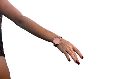 Lady With A Wristwatch In Hand Transparent Background Png Get Your