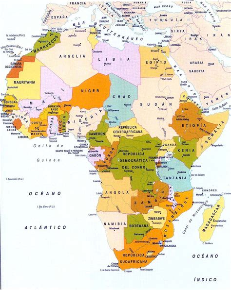Mapa Politico De Africa Grande Con Sus Paises Y Capitales Mapa Politico De Africa Mapa