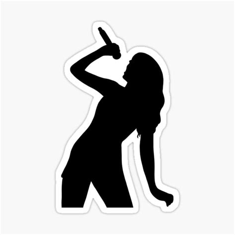 Taylor Swift Singing Pose Silhouette Sticker For Sale By
