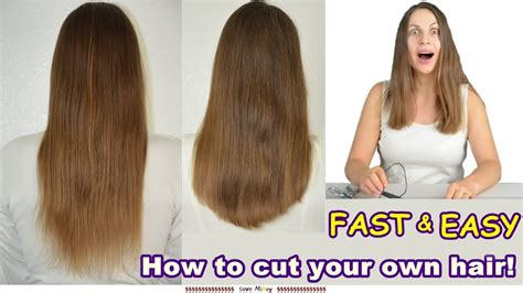 Funny Easy Way To Cut Your Own Hair Cutting Long Hair U V Shaped
