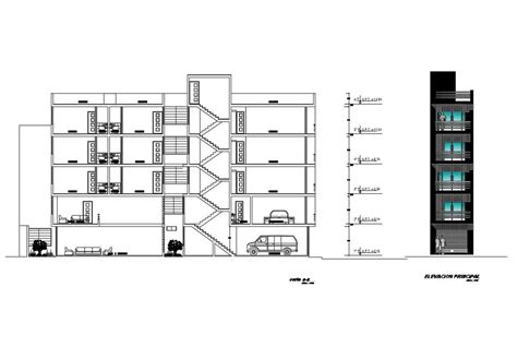 Residence Building North And East Elevation Design Dwg File Cadbull