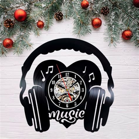 Music Christmas T Vinyl Wall Clock Wall Art Music Etsy