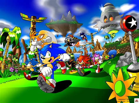 Wallpaper Illustration Cartoon Sonic The Hedgehog Jungle Tails Character Shadow The