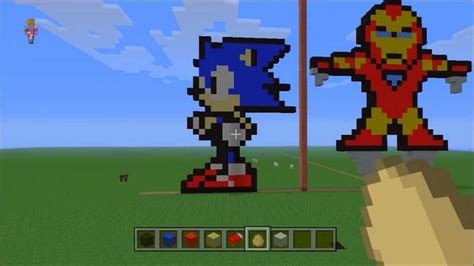 Minecraft Creative Mode Pixel Art Sonic Youtube