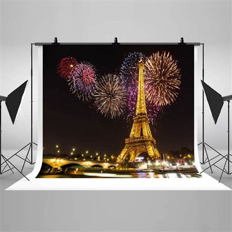 Paris Eiffel Tower Night Photography Backdrops Colorful Etsy In 2020
