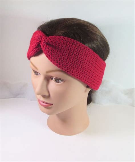 Rich Red Headband Knit Headbands Knit Ear Warmer Winter Headbands
