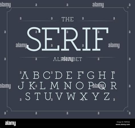 Serif Letters Set Modern Vector Latin Alphabet Thin Vintage Font