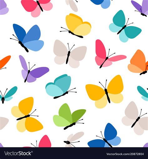 Cute Seamless Butterfly Pattern Royalty Free Vector Image
