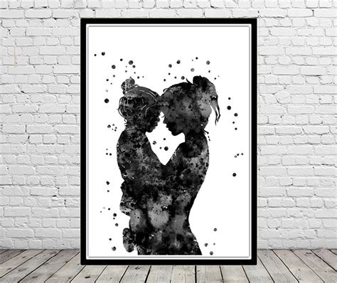 Mother And Daughter Mother Daughter Love Art Mom And Etsy
