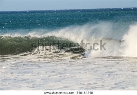 Big Blue Wave Breaks Atlantic Ocean Stock Photo 540184240 Shutterstock