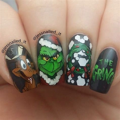 Grinch Xmas Nails Cute Christmas Nails Disney Acrylic Nails