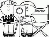 Camera Coloring Movie Clip Behind Directing Taking Boys Using Template Sheets Cartoon sketch template