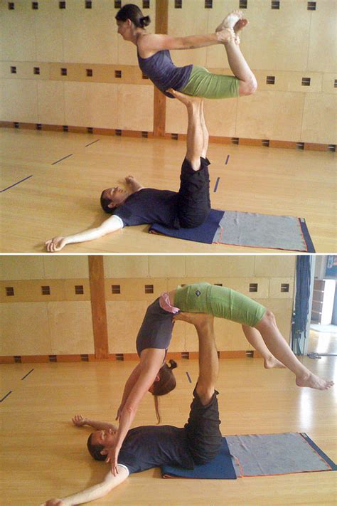 Have the pictures nearby to avoid looking at them while you are doing the exercise. Fitness Cheat Sheet: What is Acro Yoga?