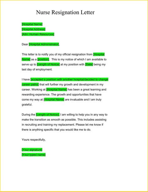 Get Our Image Of Nursing Resignation Letter Template For Free