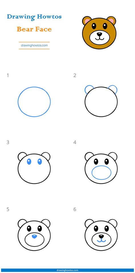 How To Draw A Bear Face Step By Step Easy Drawing Guides Drawing