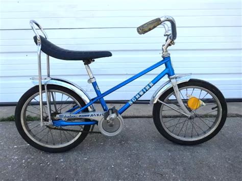 Vintage 1970s Old Schwinn Sting Ray Pixie Blue Boys Bicycle Road