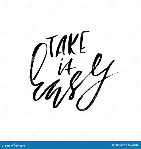 Take It Easy Hand Drawn Lettering Vector Typography Design