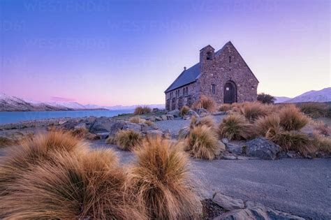 Church Of The Good Shepherd Against Sky During Sunset Lake Tekapo New
