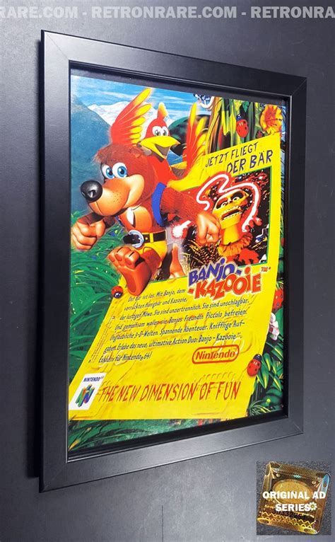 Original Banjo Kazooie 1998 Nintendo 64 N64 Old Retro Game Poster Ad
