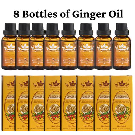 Powerful Herbal Ginger Oil Lymphatic Drainage 8 Bottle Ginger Oils
