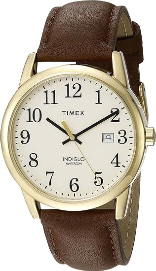 Timex Mens Tw2p75800 Easy Reader Browngold Tonecream Leather Strap