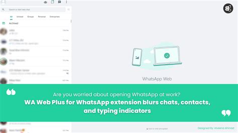 Wa Web Plus For Whatsapp Extension Blurs Chats Contacts