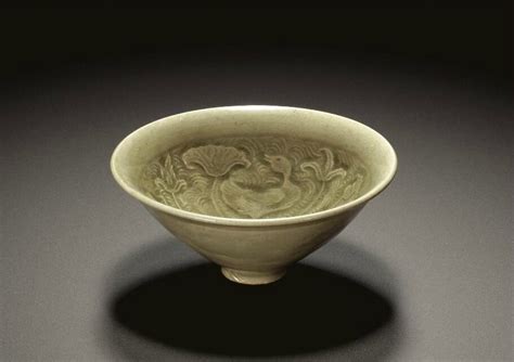 A Yaozhou Carved Celadon Lotus Pond Bowl Northern Song Dynasty
