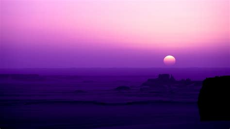 Purple Sea With Sunset 4k 5k Hd Purple Wallpapers Hd Wallpapers Id