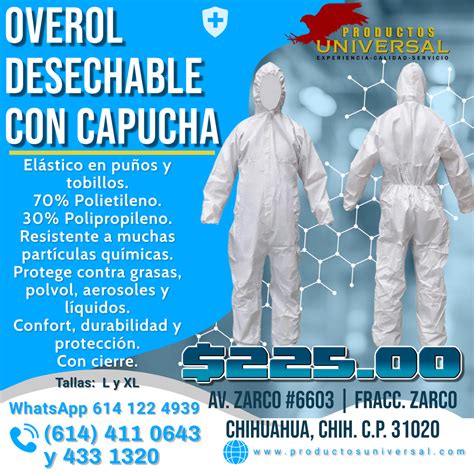 Overol Desechable Ccapucha Productos De Limpieza En Chihuahua