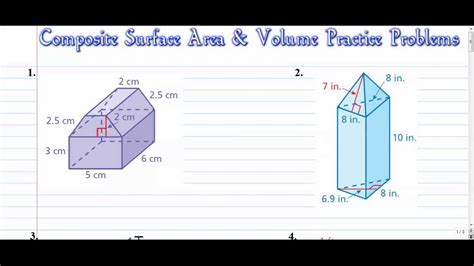 Composite Surface Area And Volume Practice Problems Youtube