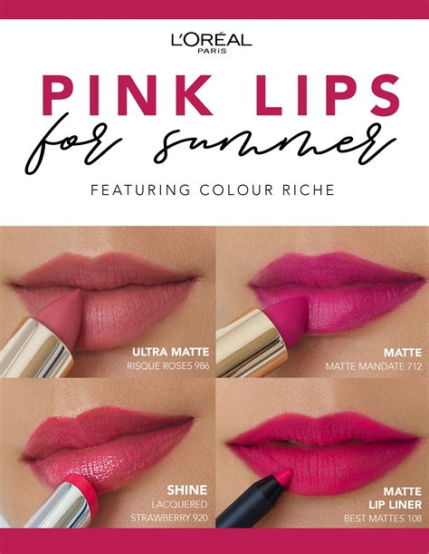 The Best Pink Lip Shades For Summer With Loréal Paris Colour Riche Lipsticks Perfect Pouts