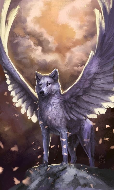 Anime Wolves With Wings Flying Wolf Hd Phone Wallpaper Pxfuel