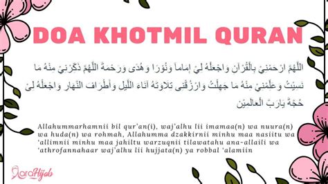 Doa Khatam Quran Dan Terjemahan