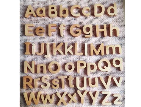 52 Wooden Letters Wooden Magnetic Alphabet Letters Abc Etsy