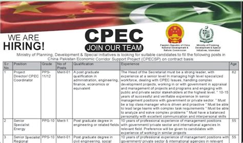 Latest Cpec Jobs 2023 Ministry Of Planning And Development Cpecsp Project