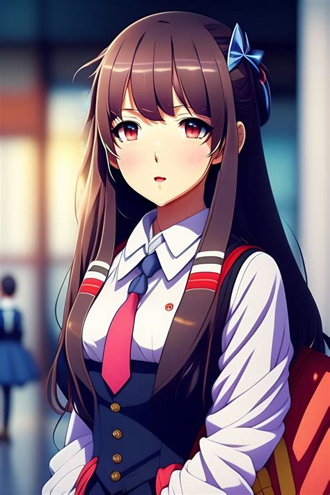 Lexica Anime Art Student Girl School Uniform Cute