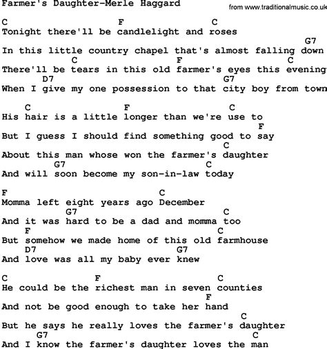 country music farmer s daughter merle haggard lyrics and chords