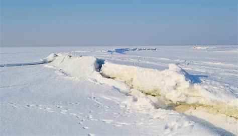 Frozen Gulf Of Finland Sunny Winter Day Stock Photo