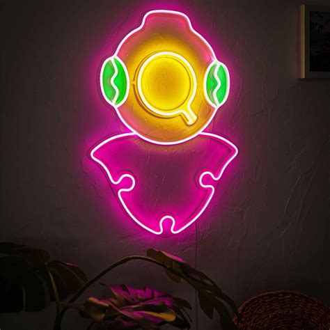 Neon Signs Diver Neon Wall Art Neon Sign Neon Wall Art Etsy