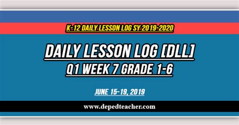 Daily Lesson Log Dll Q Week Grade All Subjects Deped Hot Sex Picture