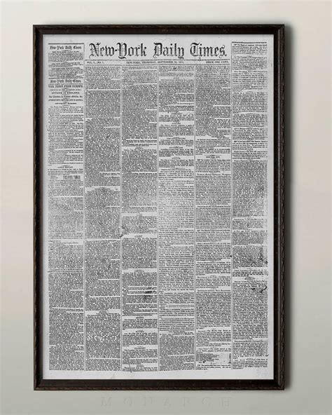 New York Times Newspaper First Issue September 18 1851 Ny Etsy