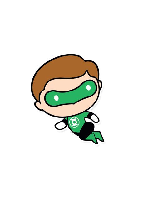 Green Lantern Chibi Dc Comics Official Sticker Redwolf