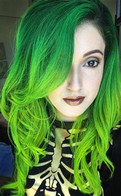 Pin By Jamiineznails On Hair N Stuff Neon Green Hair Green Hair Dye Green Hair Colors
