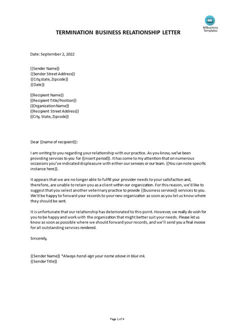 Sample Client Termination Letter Templates At