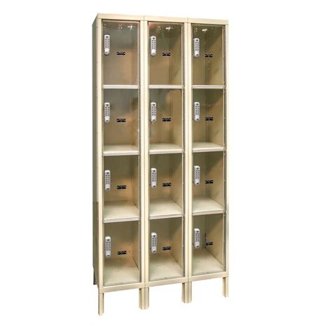 Hallowell Digitech Safety View Plus Locker 36w X 18d X 78h 729 Tan Four Tier 3 Wide